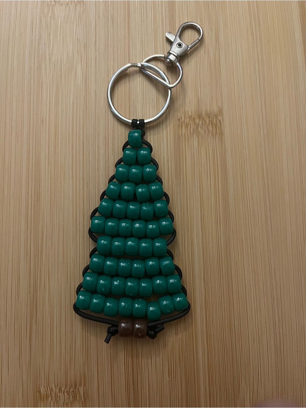 Beaded Pony Christmas Tree Keychain